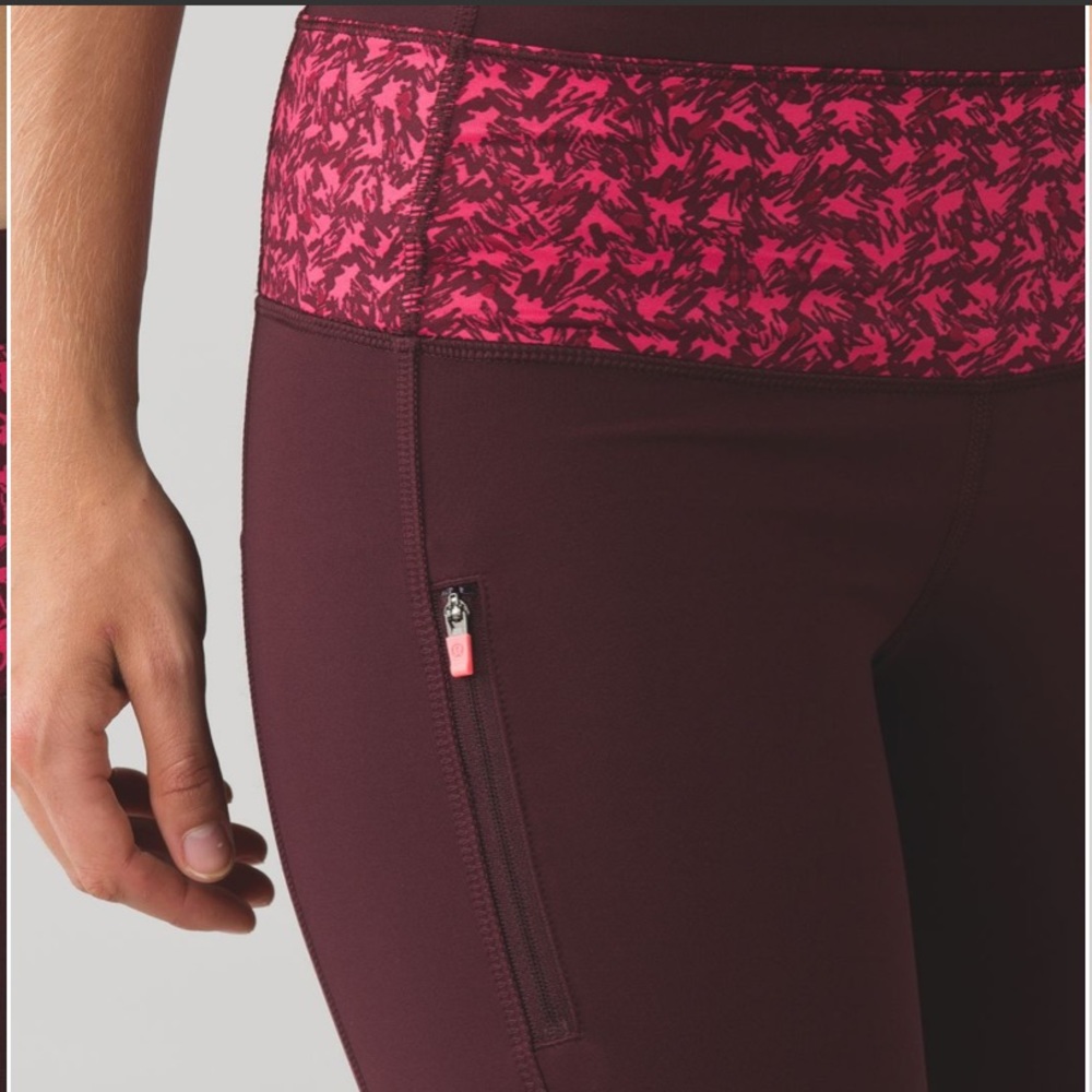 Lululemon Can't Stop Pant II Bordeaux Drama / Mountain Peaks size 4 - Picture 6 of 14